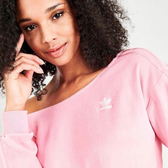 🌸💓Pink Core Adidas Off the shoulder crop - Picture 3 of 3